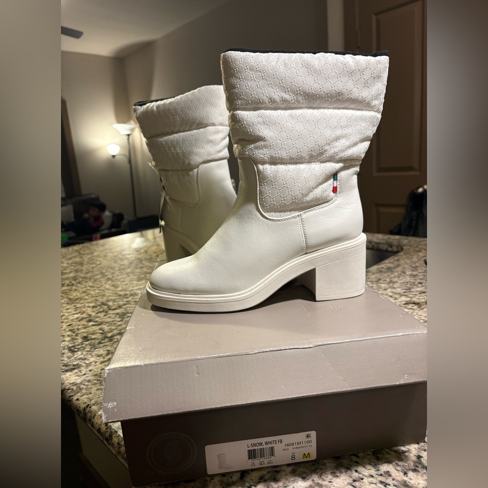 Franco Sarto Women's L-Snow Mid Calf Boots White - Picture 5 of 11